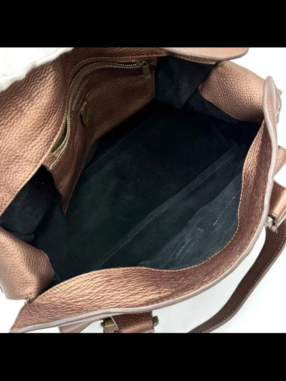 Mulberry Brown Pebbled Leather Buckle Satchel